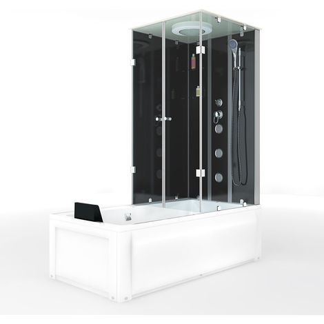 Whirlpool Wanne Duschtempel Dusche Duschkabine K05-L30 180x90 cm ohne 2K Scheiben Versiegelung (1/5)