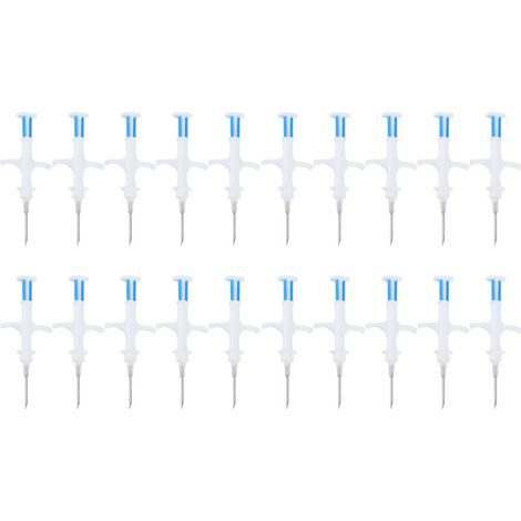 20 pièces Puce d'Identification Électronique RFID pour Animaux avec Seringue - Chien, Chat, Bétail, Poissons (1.4x8mm)