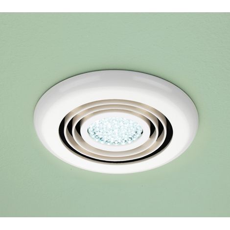 HiB Turbo White Bathroom Inline Extractor Fan with Cool White LED Light - 32200 (1/7)