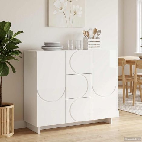 vidaXL Aparador Blanco Brillante 85,5 x 31 x 75 cm (1/5)