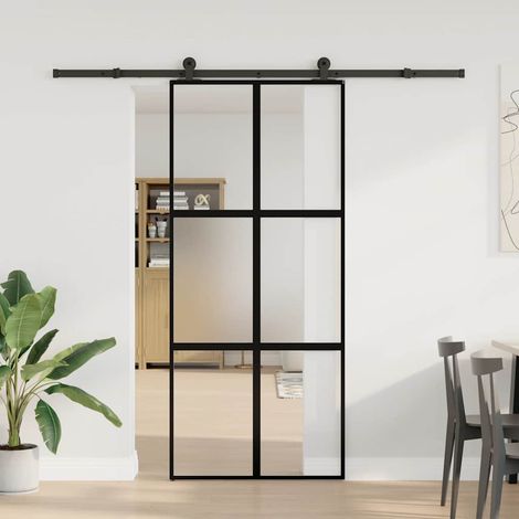 Maison Exclusive - Schiebetür mit Beschlag 90x205 cm Hartglas & A