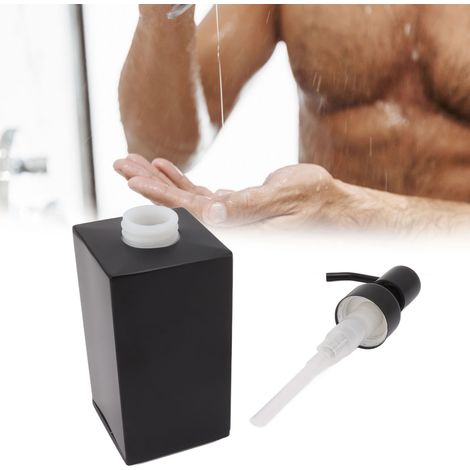 Handseifenflasche aus Edelstahl, Seifenspender, schwarze Duschgel-/Shampooflasche, Luxus-Pumpspender, schwarze quadratische Flasche. (1/5)
