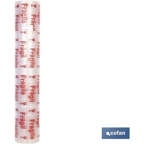 Rouleau de plastique à bulles fragile 40 g/m2 1,2 x 10 m (1/4)