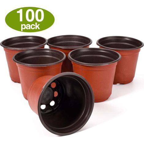 Pots De Pépinière - 90 X 60 X 80 Mm - Pour Semis Et Plantes D Intérieur Extérieur - Lot De 100 (1/5)