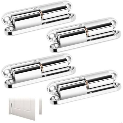 Charniere Porte Lourde Invisible,4 Pièces Charnières de Portes Démontable en Alliage de Zinc,Paumelles de Porte Bois Placards Fenêtres Meubles,Silencieux,Fixation Par Vis,Longueur 8 cm (1/5)