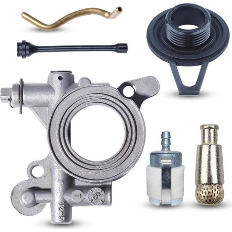 Kit de filtre de ligne de tuyau d'huile pour pompe à huile et engrenage hélicoïdal pour Husqvarna 365 371 372 XP 372XP 362 Tronçonneuse, Engrenage hélicoïdal, Filtre à carburant, remplace 503521305, 5 (1/5)