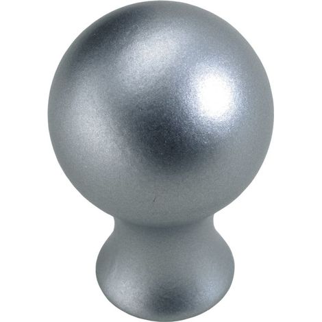 Hettich Möbelknopf Zinkdruckguss Aluminiun-Optik Ø 20,0 mm - 1 Stück Möbelbeschläge