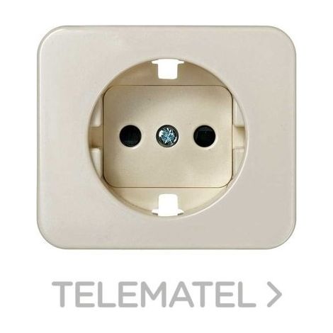 Tapa enchufe con toma de tierra lateral Schuko Simon 75 75041  Marfil-75041-61