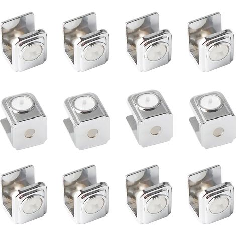 12 staffe di montaggio per vetro, morsetti a parete regolabili adatti per mensole in vetro da 5 a 10 mm (1/5)