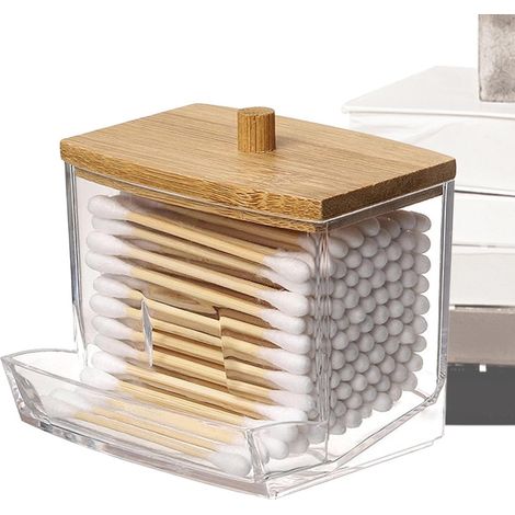 Acrylbehälter eleganter Wattestäbchen Organizer staubdicht 8