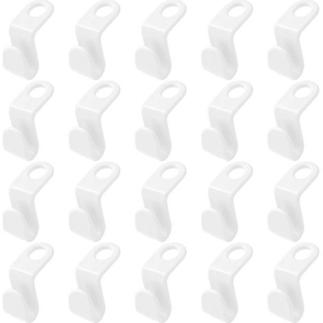Sollbry 20er-Set Hakenkleiderbügel, platzsparende Kleiderbügel, platzsparender Haken für Kleiderbügel, Hakenverlängerungsclip, kaskadierender Kleiderbügelhaken-Kleiderschrankorganizer, Weiß (51,61,5 c (1/5)