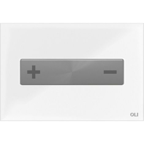 Placca doppio tasto Oceania Vetro Bianco Lucido tasti Inox Cromo Satinato cassetta incasso Oli (1/4)