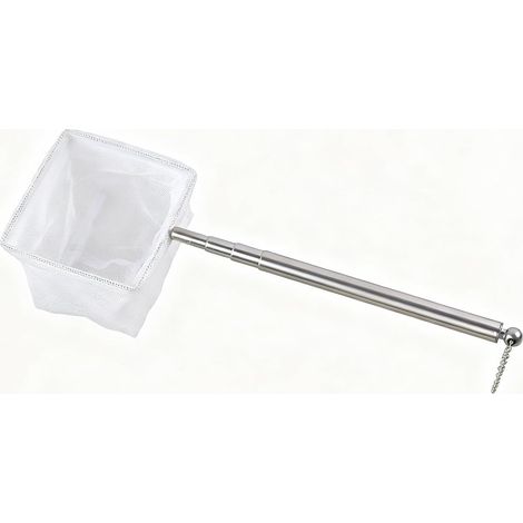 Aquarium Net 6.5 cm, Shrimp and Small Fish Net, Stainless Steel Telescopic Handle, Square Soft Fine Mesh, Maintenance Tool for Aquarium and Small Pond (1/5)