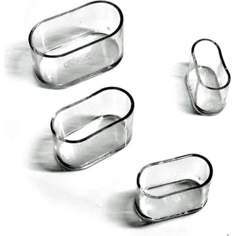 Couvre-jambes de chaise, couvre-pieds de meubles en silicone ovale, protection anti-rayures au sol, 8-24 pièces transparentes/24 pièces15X30mm (1/5)