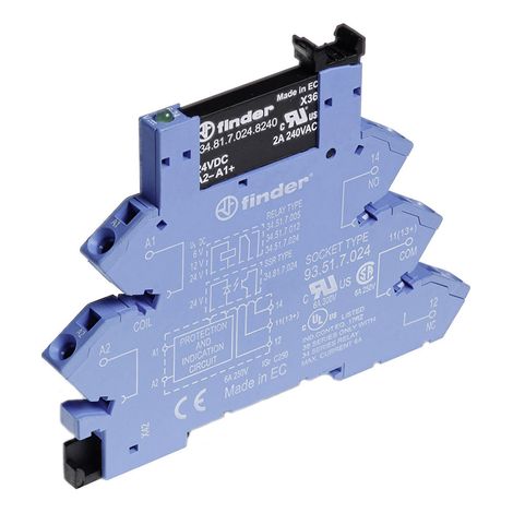 Module interface relais Finder 38.91.7.024.9024 relais état solide 24V DC 2A