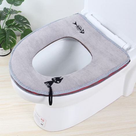 Housse de siège de toilette portable chatongris coussin de siège de toilette lavable housse de siège de toilette coussin housse de toilette
