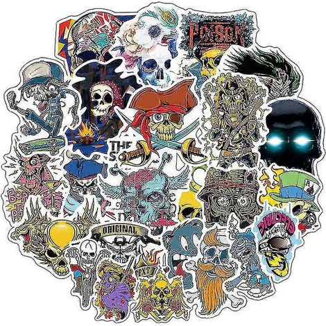 Halloween-Skelett-Dekorationsaufkleber (50 Stück)