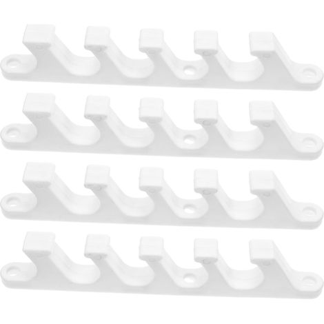 4pcs Support de Réglage en Plastique Blanc pour Chaise Longue Design à Cinq Dents et Cinq Positions Ajustables, pour Activités de Plein Air et Pique-niques (1/5)