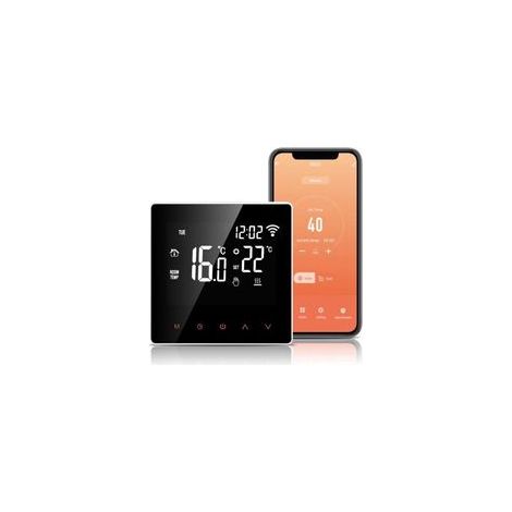 Thermostat WiFi, Thermostat pour Chauffage Au Sol électrique 16A, Alexa Google Home Tuya APP Compatible, Thermostat de Chauffage Programmable avec Grand écran LCD