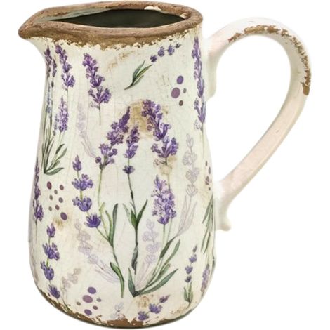 Vaso Piccolo in Ceramica Lavanda, Elegante Decorazione per la Casa, Vaso Bianco Ideale per Fiori Secchi e Aromatici