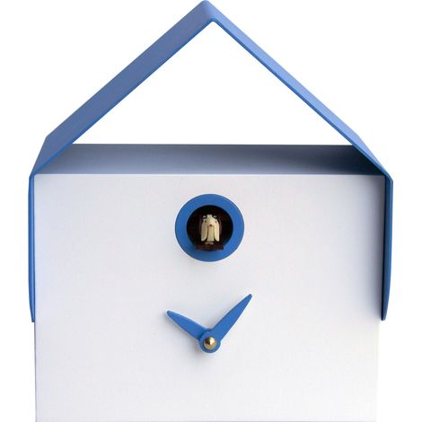 Orologio a Cucù da Parete e Tavolo 19,5x23x14 cm Pirondini Italia Dotto Bianco e Blu (1/3)