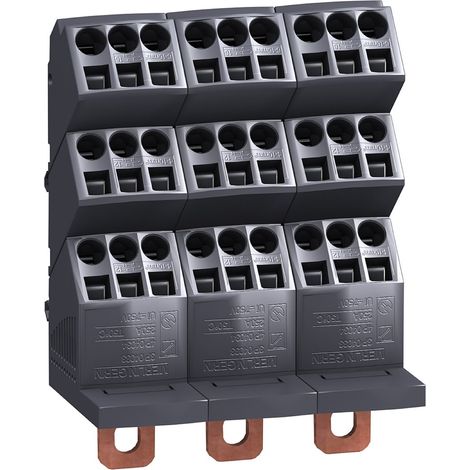 Bloque de distribución LINERGY 250A 3P IPxx B 9 salidas por fase y 140 mm de altura