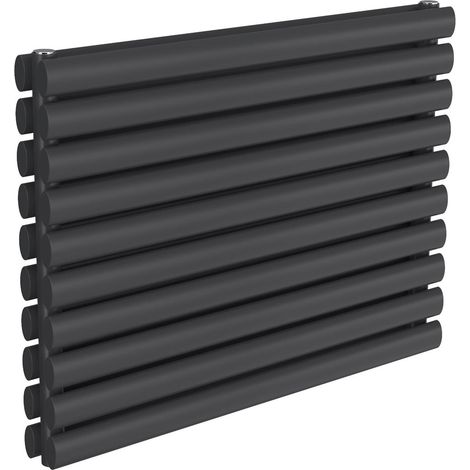 Reina Nevah Double Designer Horizontal Radiator 590mm H x 800mm W Anthracite
