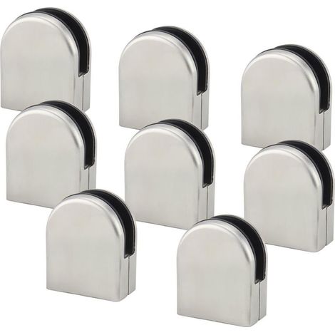 8 PCS(8-10mm) Pince à Verre Porte-Verre En Acier Inoxydable 304 Support de Serrage Clamp Clip Plat Main Courante Fenêtre Balustrade Réglable Escalier (1/5)