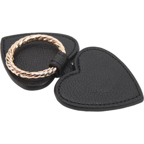 Tragbarer Magnetclip aus PU-Leder, herzförmig, für Sommerhüte, schwarz. (1/5)