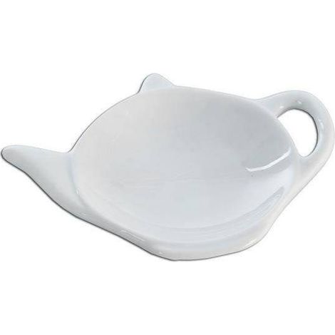 Soporte para bolsitas de té de porcelana blanca