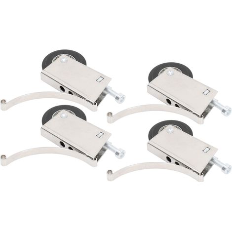 Lot de 4 galets coulissants pour porte de placard en acier inoxydable silencieux forte charge 40 mm (1/5)