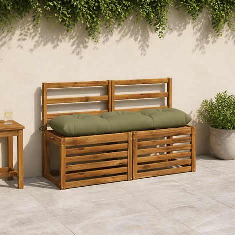 vidaXL Coussins de banc 2 pièces VIANEN 100 % polyester Vert olive (1/5)