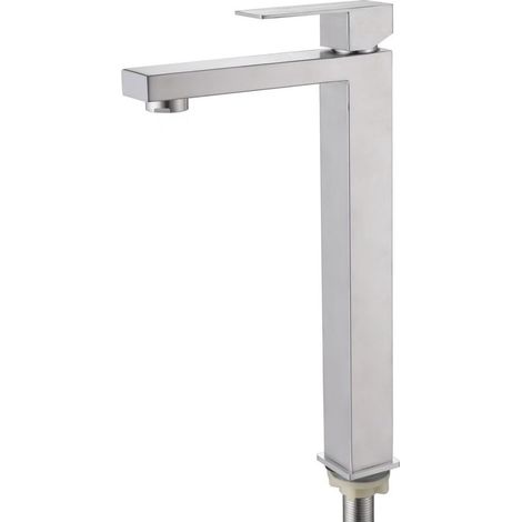 Robinet Lavabo Haut, Robinet Salle Bain Chromé, Mitigeur Vasque à Poser pour Chaud et Froid (1/5)