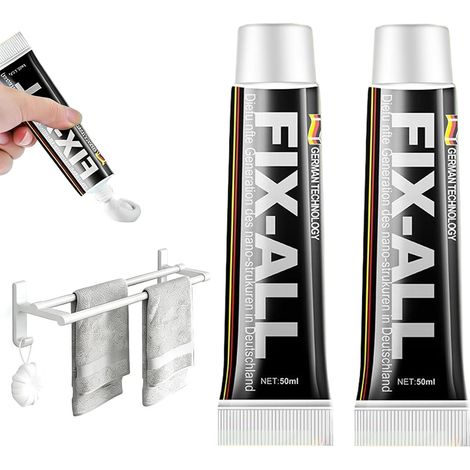 Ni Clou Ni Vis Extra Fort,Mastic Adhésif Sans Clous,2pcs Colle de Fixation à Maintien,Nail-Free Glue Adhesive Sealant,All-Purpose Glue,Colle Tout Usage,Universeller Colles Forte,Imperméable (1/5)
