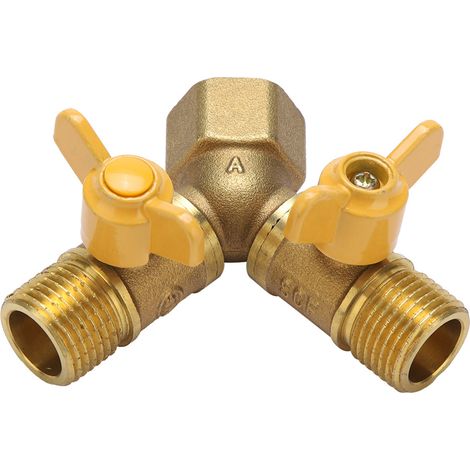 Adaptateur de tuyau d'arrosage double en laiton G1/2 à 2 voies, connecteur pour robinet double (1/5)