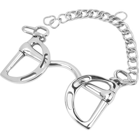 Mors de bride en acier inoxydable pour cheval, modèle D Ring avec chaîne, taille 135mm pour bouche équine.