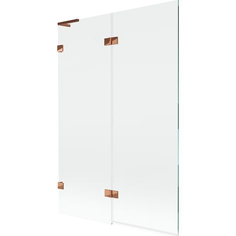 Mexen Lunar L Badewannen-Faltwand 2-teilig links 120 x 150 cm, transparent, Roségold - 897L-120-100-60-00-L (1/5)