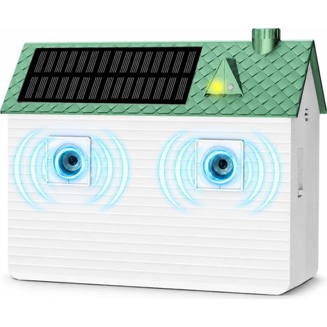 Dispositif de contrôle des aboiements par ultrasons à énergie solaire, doté de 3 fréquences réglables et d'une portée de détection de 15 mètres. (1/5)