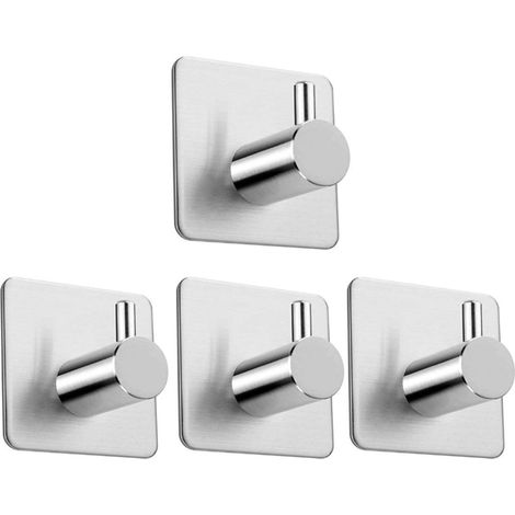 Lot de 4 crochets adhésifs autocollants forte fixation murale sans perçage (1/2)
