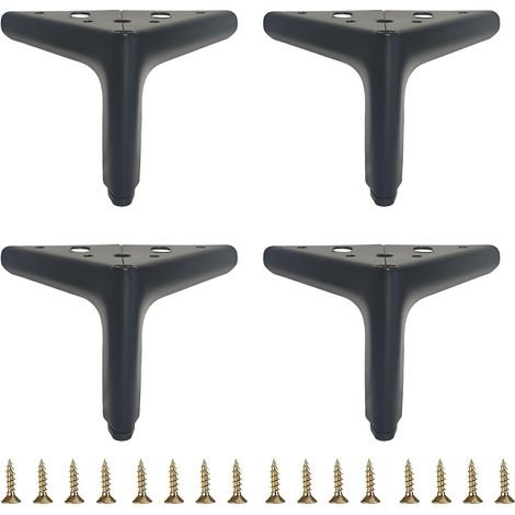 Metallmöbelbeine, DIY-Möbelbeine, Sofabeine und Stuhlbeine, 4er-Set, schwarz, 10 cm. (1/5)