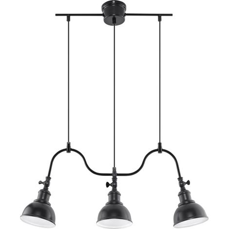 Suspension MARE 3 lumières noire E27 Sollux SL0309 (1/5)