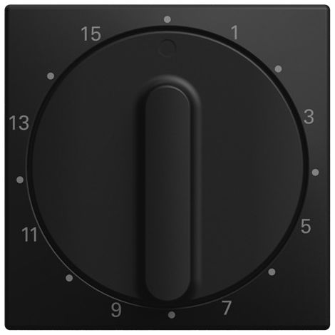 Busch-Jaeger Plaque centrale avec impression 1 ... 15 min pour minuterie, bouton rotatif noir mat - Busch-balance® SI (1770-915-103), 2CKA001753A0196