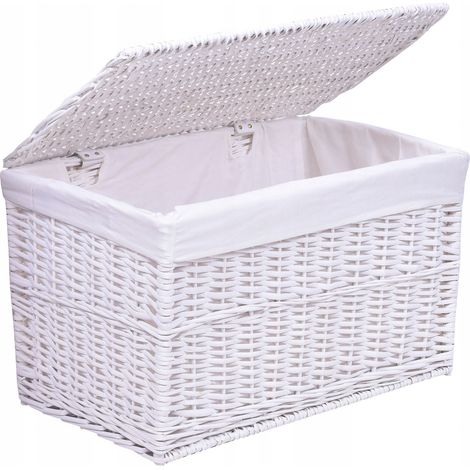Baule in vimini bianco 65 L (1/5)