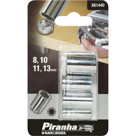BLACK&KDECKER - 4 PEZZI - PIRANHA SETCHIAVI A BUSSOLA PER AVVITATORI - PER ADATTATORI 1/4 - 6,35MM (1/2)