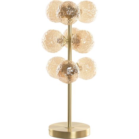 Lampara Sobremesa Cristal Metal 24X24X58 Bolas (1/5)