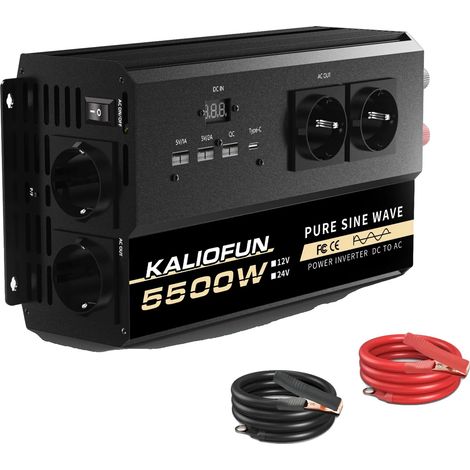 Wechselrichter, Doppelsteckdose, Hohe Leistungsabgabe, 12V 5500W 220V 50HZ (1/2)