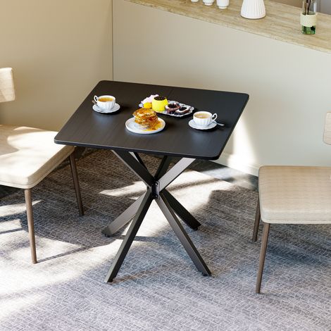 tavolo quadrato nero struttura a X 80x80x75 cm OKMYHOME (1/5)