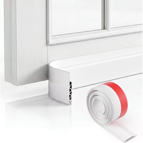 Bas De Porte Isolant 100 Cm, Blanc, Anti-Courant D'Air, Joint D'Étanchéité, Bloc Froid, Bruit Et Humidité, Installation Rapide (1/4)