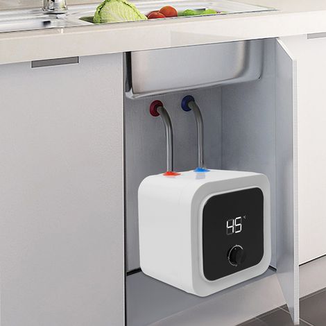 1500W Durchlauferhitzer Elektrisch mit Fernbedienung, On Demand Warmwasserbereiter Elektrisch 220V mit LED-Anzeige - Automatisches Steuerungssystem - Fehler-Selbsttestfunktion