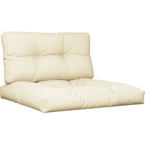 Maison Exclusive - Palettenkissen 2-tlg. Creme Stoff